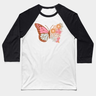 Floral Butterfly Baseball T-Shirt